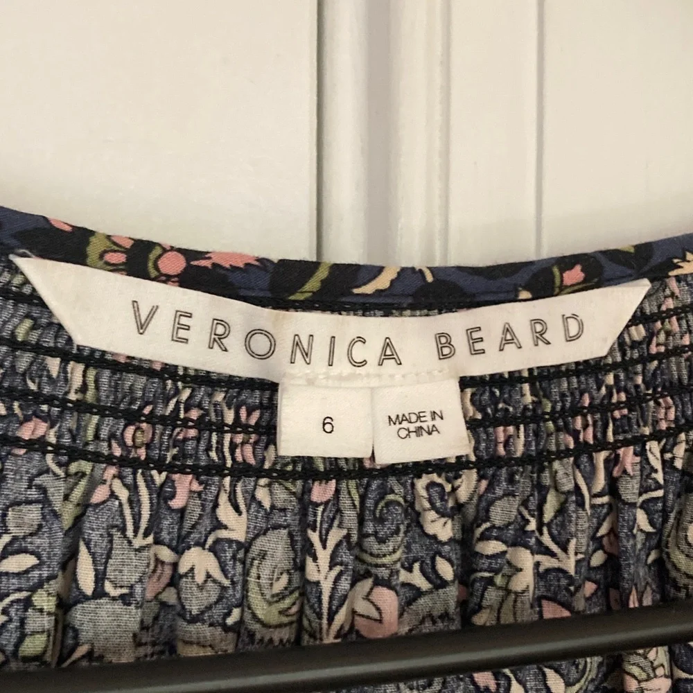 New: Veronica Beard Karlina Smocked Cotton Dress. Size 6 - Picture 14 of 15